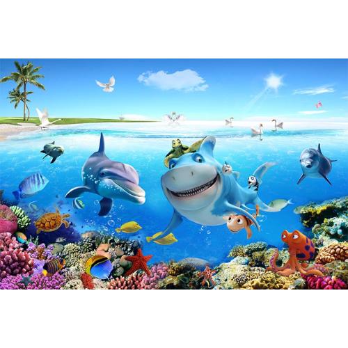 Sevimli Balıklar Denizaltında Çocuk Odası  200 X 130 cm