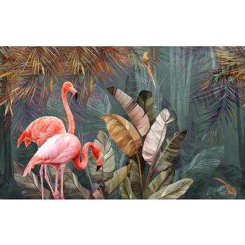 Tropikal Duvar Kağıdı ve Flamingolar