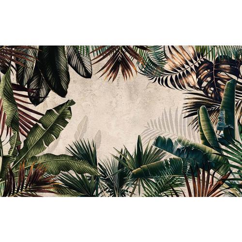 Tropikal Yapraklar Duvar Kağıdı Tv Ünite Duvarına Uygun  350X230 CM