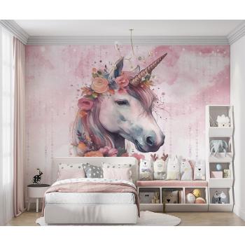 Unicorn Kız Çocuk odası Duvar Kağıdı