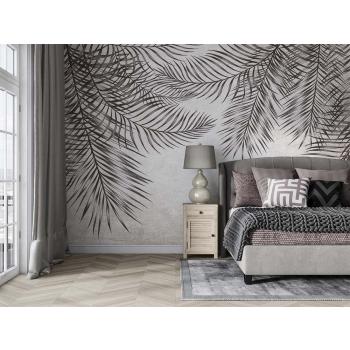 Yatak Odası Duvar Kağıdı Tropik Yapraklar